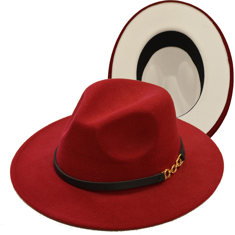 1799 Dark Red and White Bottom Fedora 1799 Dark Red and White Bottom Fedora